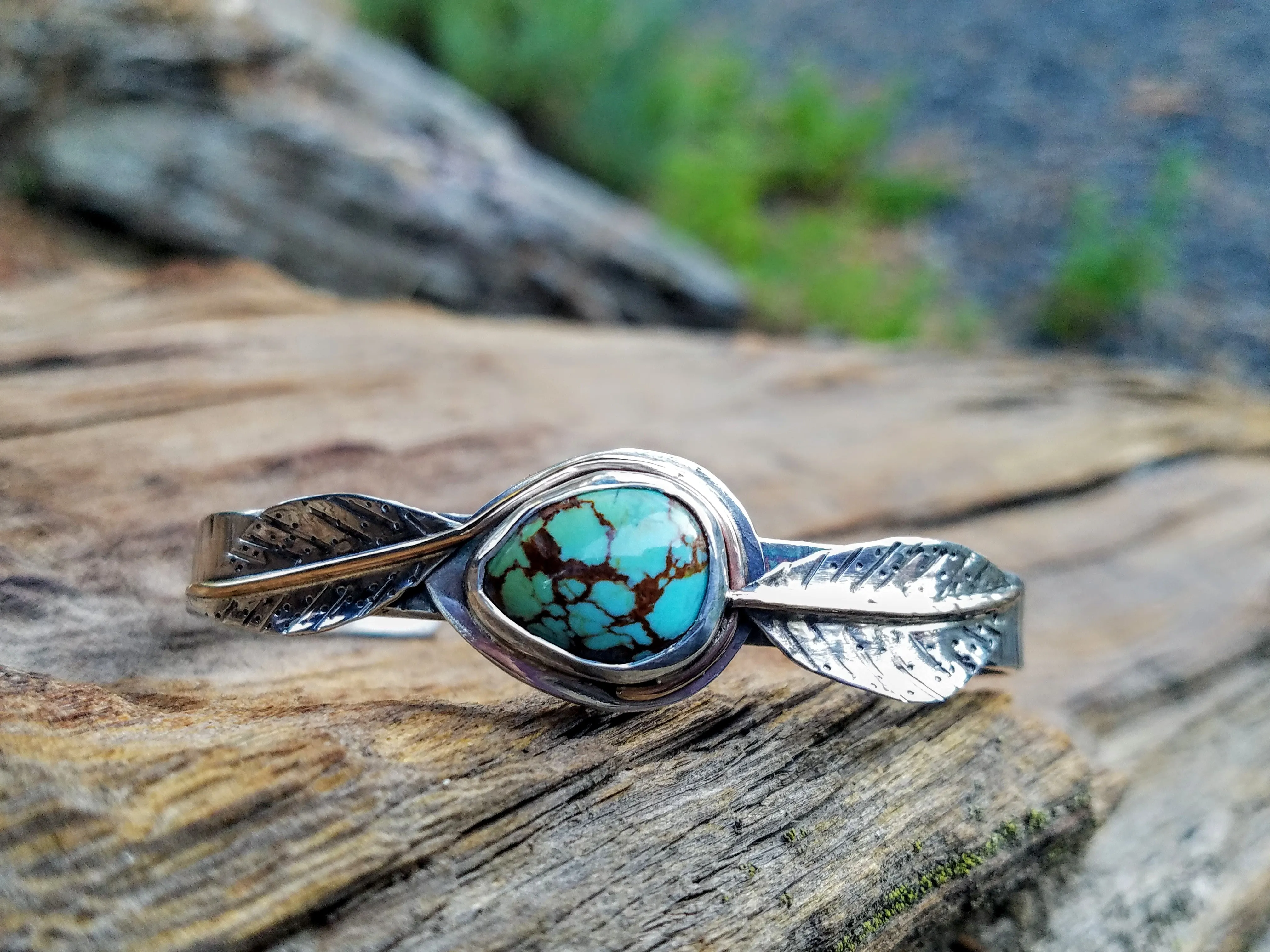 Royston Turquoise Leaf Cuff