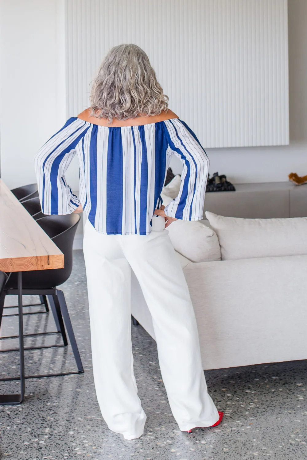 Stripes Summer Top - Blue and White