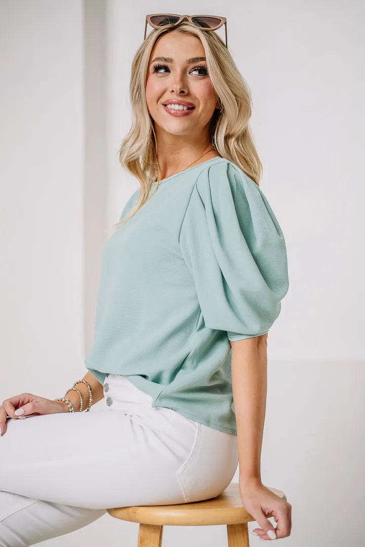 Tell Me Why Textured Top | Seafoam