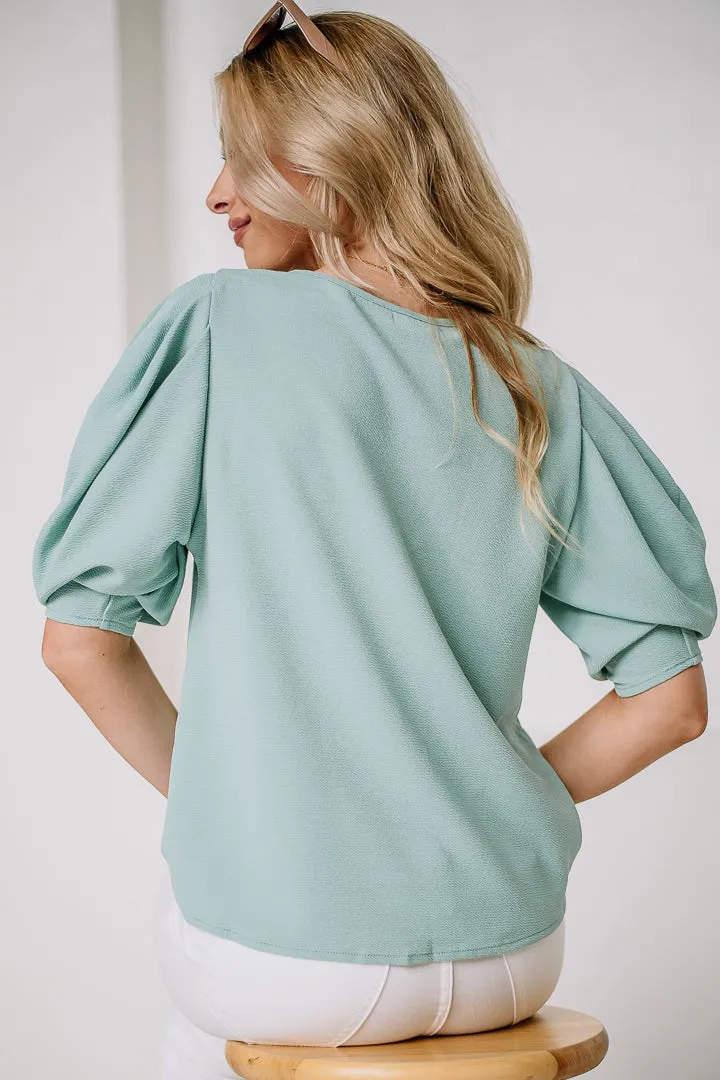 Tell Me Why Textured Top | Seafoam