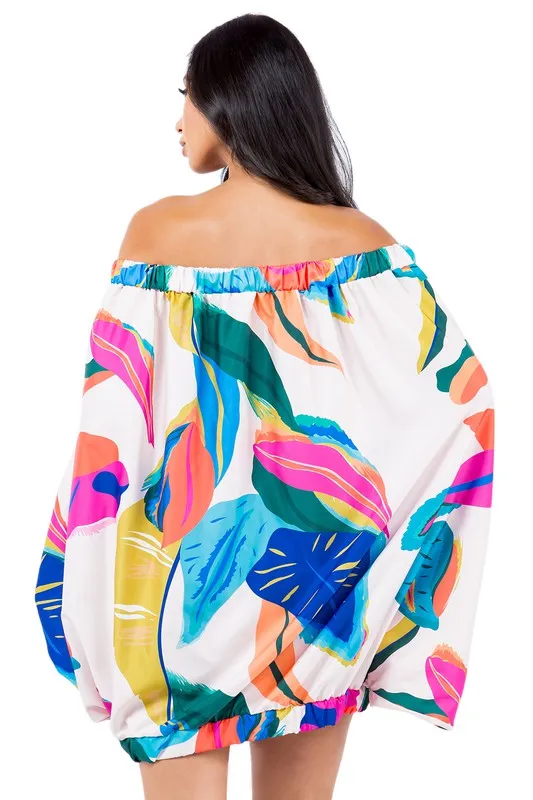 Tropical Moments- Fashion Off the Shoulder Dress