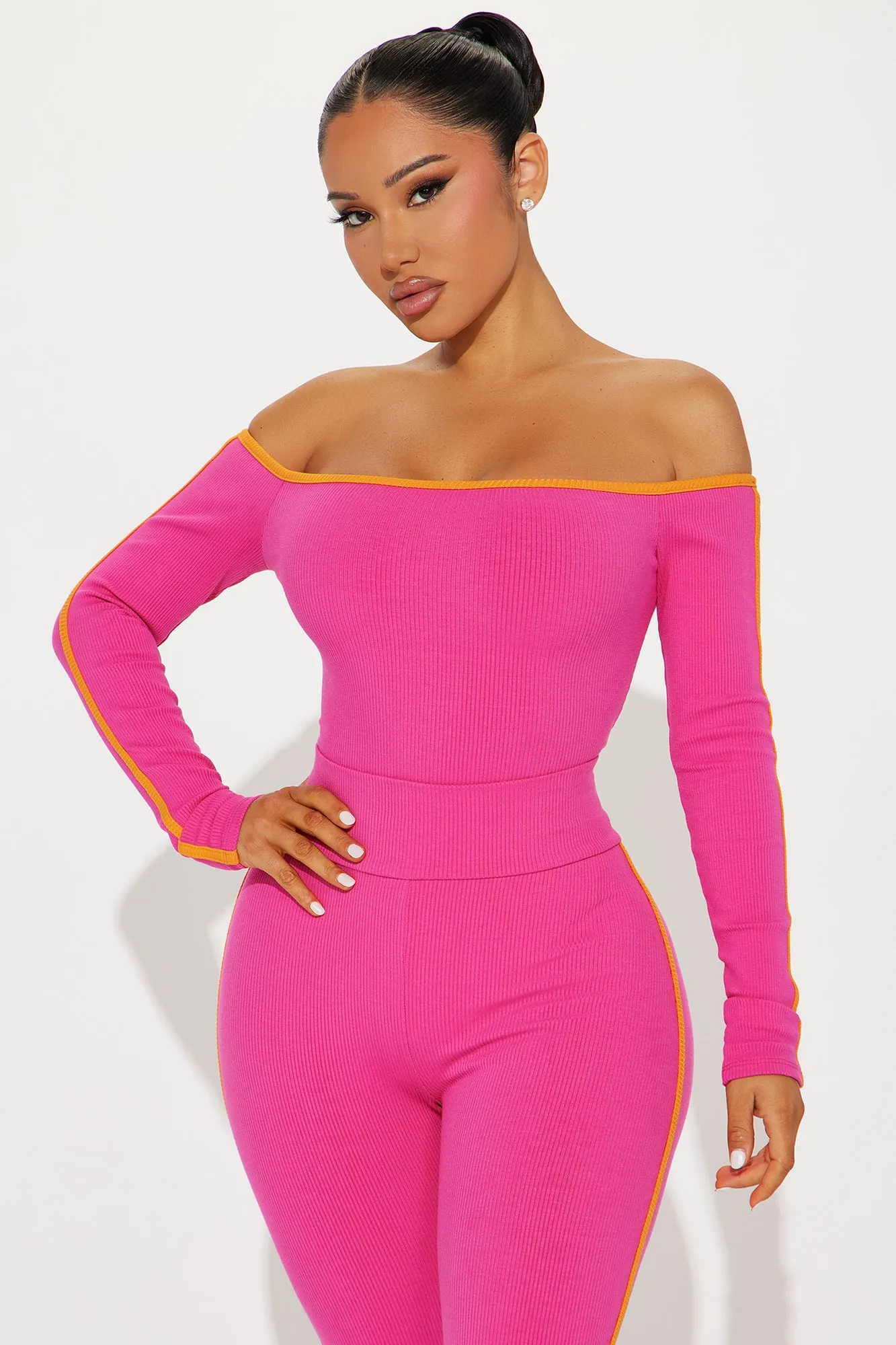 Tyla Snatched Bodysuit - Fuchsia/combo