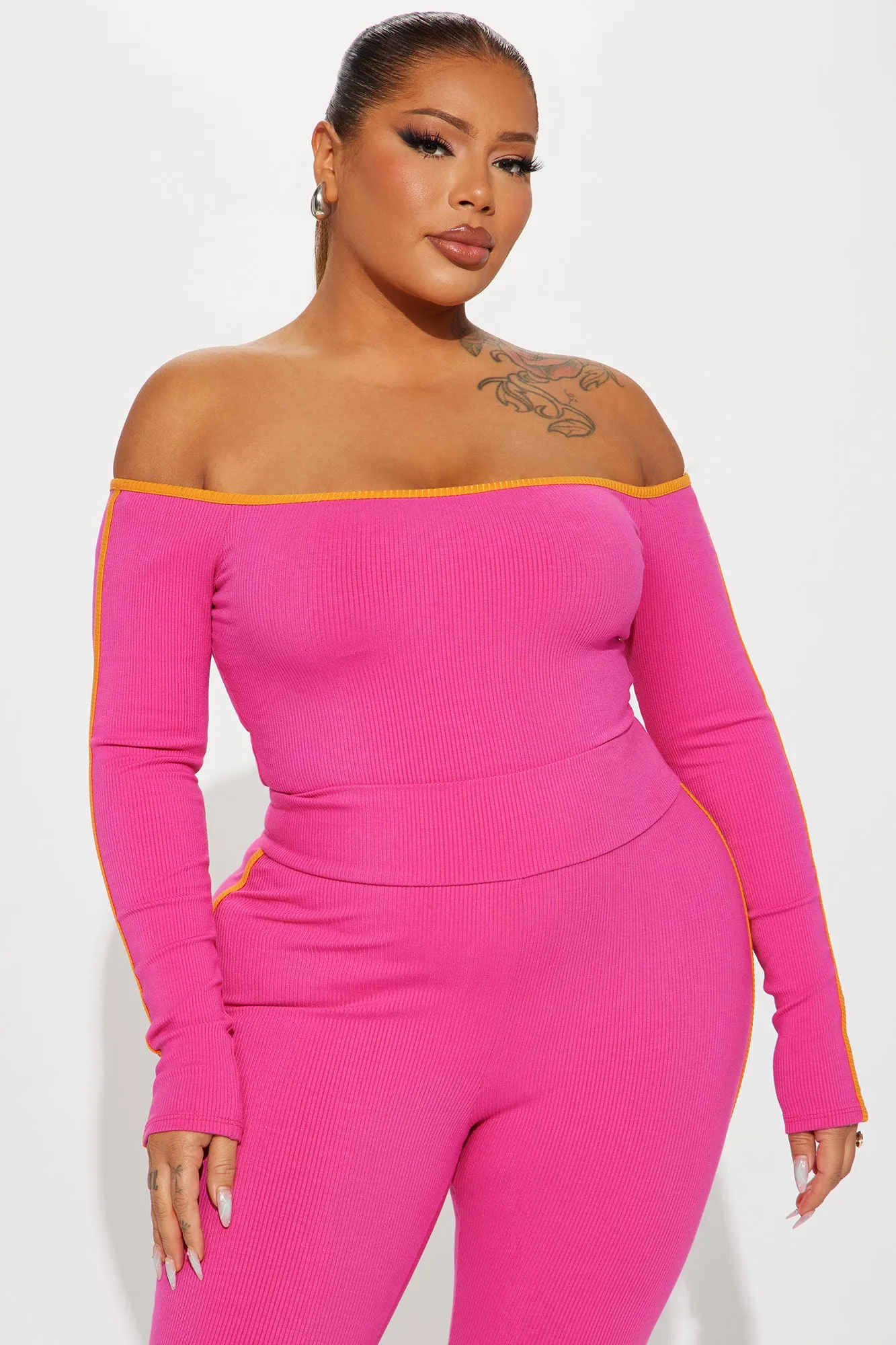 Tyla Snatched Bodysuit - Fuchsia/combo