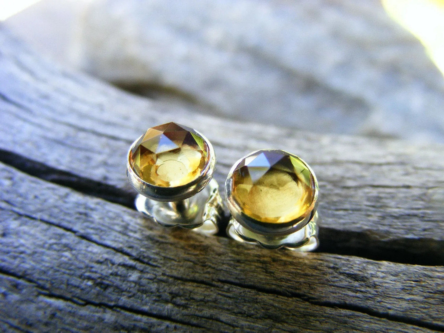 Whiskey Quartz Drop Dangle Earrings