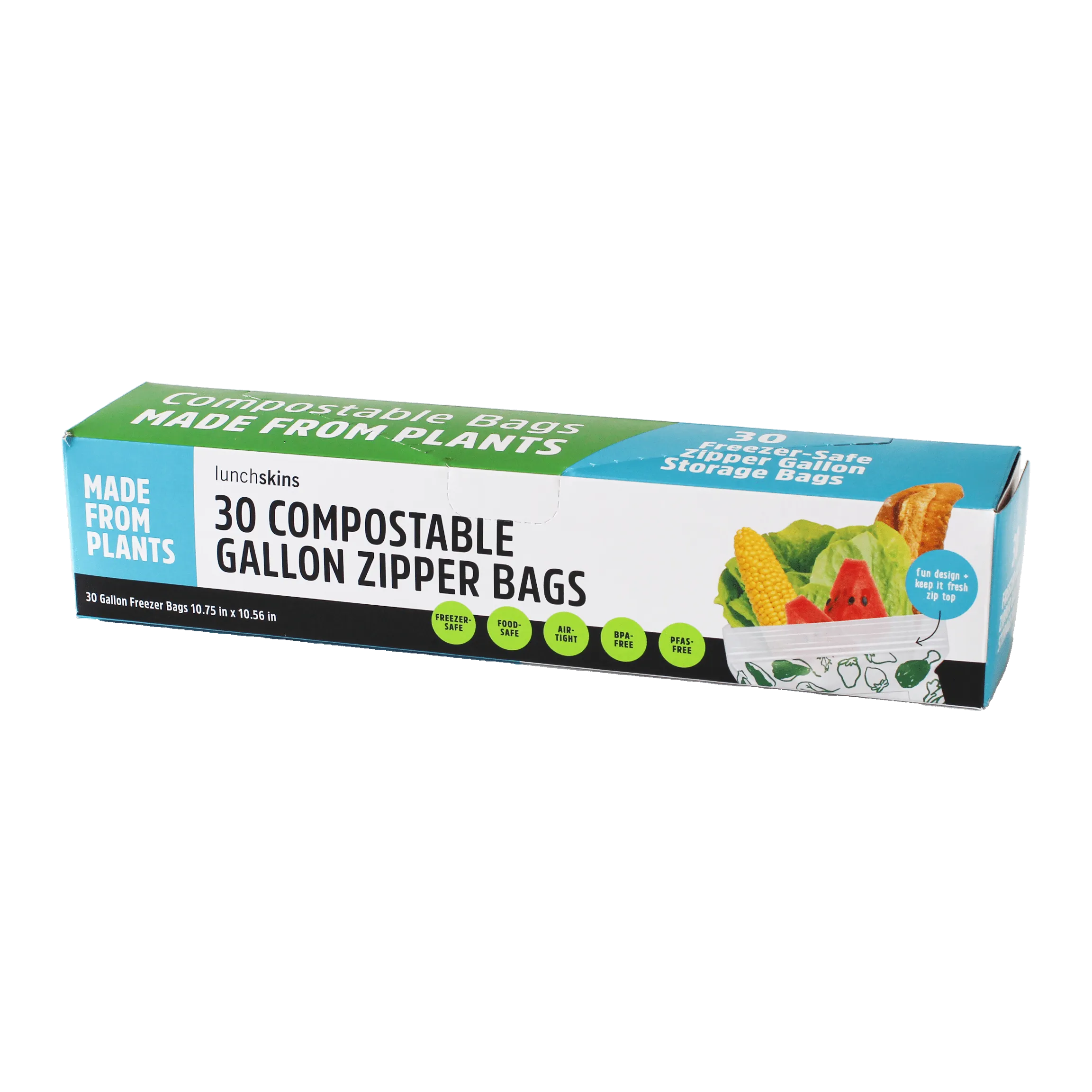 Ziptop Compostable Freezer-Safe Gallon Storage Bags 30 Count